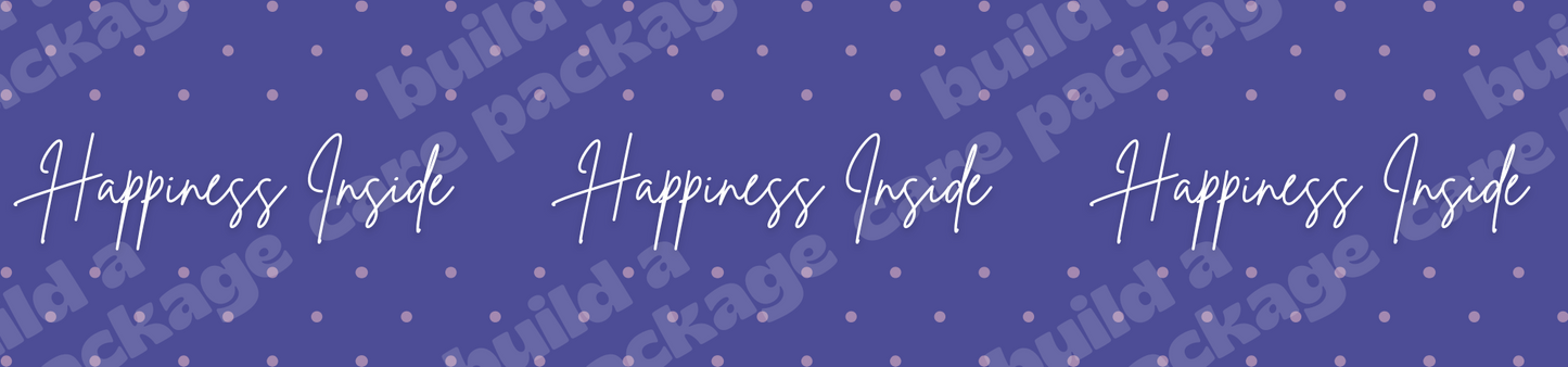 Happiness Inside Purple Polka Dot Packaging Tape