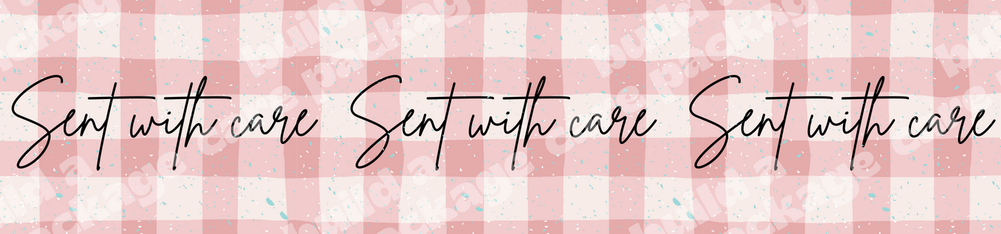 Sent With Love Pink Gingham Packaging Tape